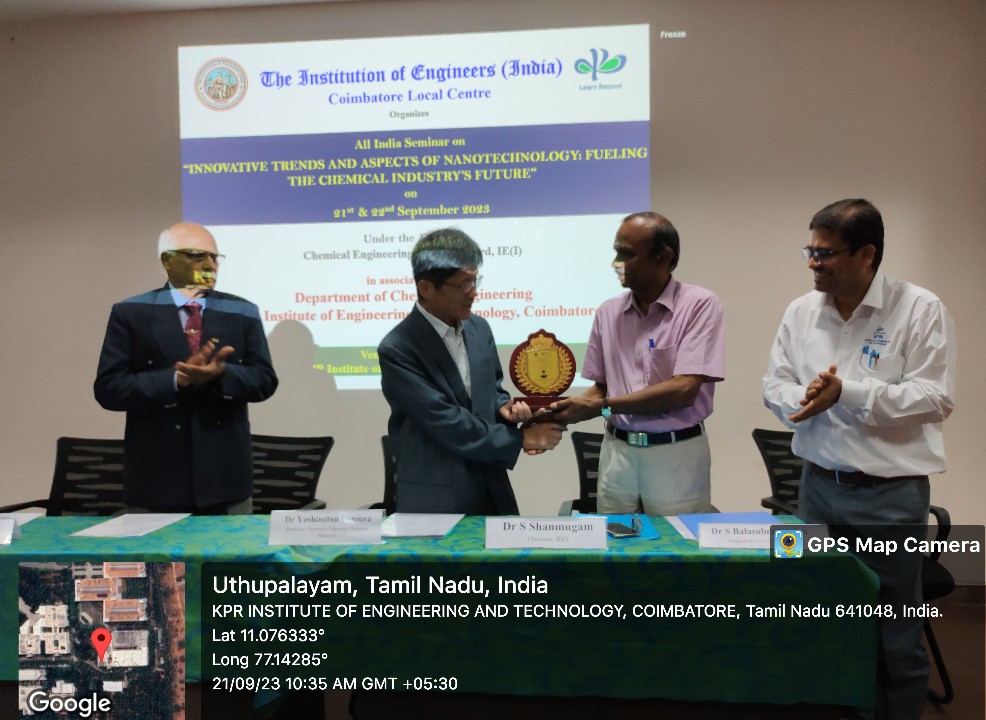 ALL INDIA SEMINAR ON “INNOVATIVE TRENDS AND ASPECTS OF NANOTECHNOLOGY: FUELING THE CHEMICAL INDUSTRY'S FUTURE” 