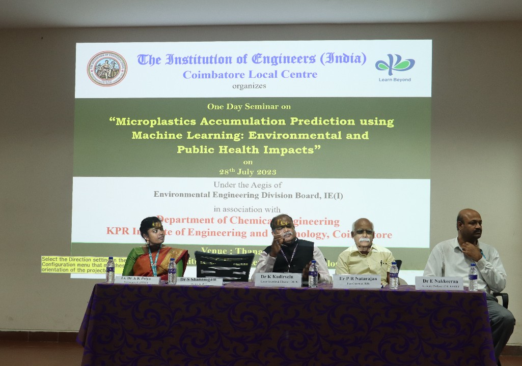 ONE DAY SEMINAR ON MICROPLASTICS ACCUMULATION PREDICTION USING ML ...