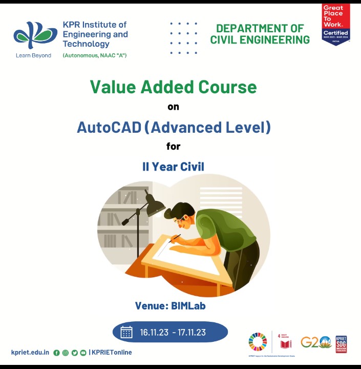 AUTOCAD (ADVANCED LEVEL), KPR Institute Engineering and Technology