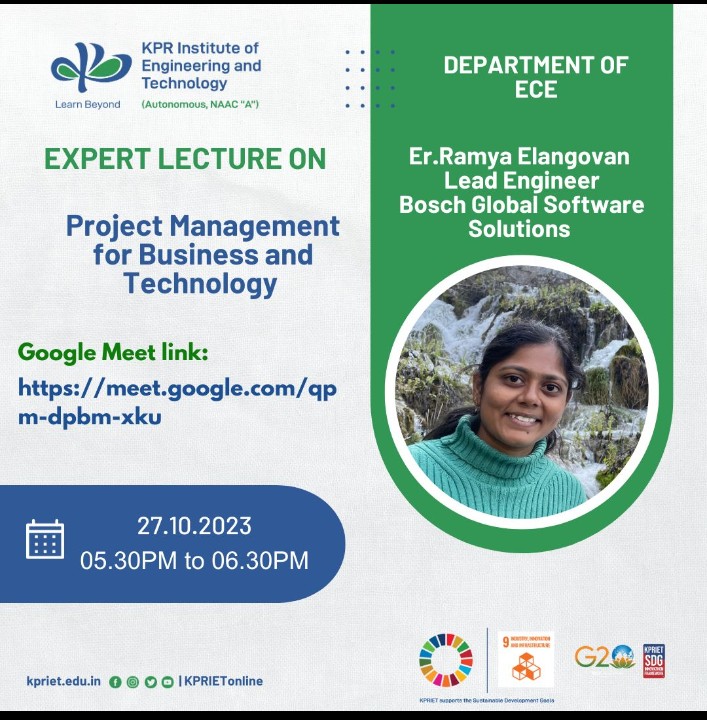 PROJECT MANAGEMENT FOR BUSINESS AND TECHNOLOGY , KPR Institute ...